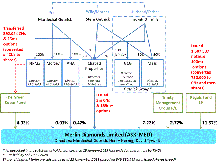 Image displaying the various shareholdings in Merlin and the relationships between the parties